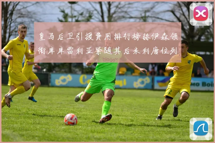 皇马后卫引援费用排行榜赫伊森领衔库库雷利亚紧随其后米利唐位列第三